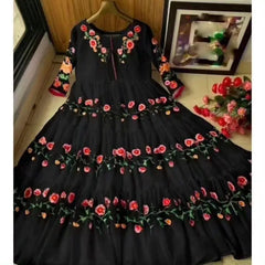 1 Pc Women's Stitched Chiffon Embroidered Maxi