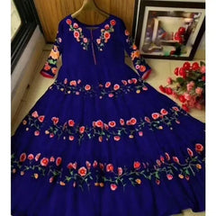 1 Pc Women's Stitched Chiffon Embroidered Maxi