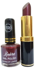 Medora 2 in 1 Lipstick & Nail Polish Set Maroon Red