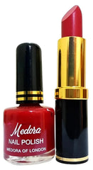 Medora 2 in 1 Lipstick & Nail Polish Set Maroon Red