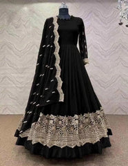 Black Shamoz Silk Maxi Set for Eid & Weddings