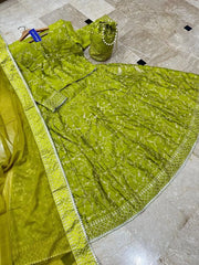3 Pcs Women's Stitched Shamoz Silk Embroidered Maxi Suit