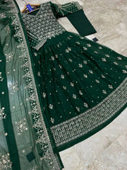 3 Pcs Women's Stitched Chiffon Embroidered Maxi Suit