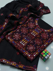 3 Pcs Women's Unstitched Embroidered Suit