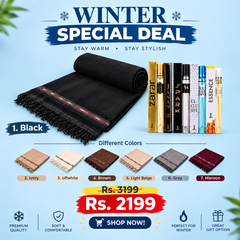 1 Pc Men's Pashmina Wool Plain Shawl + 5 Pcs Fragrance Set Deal