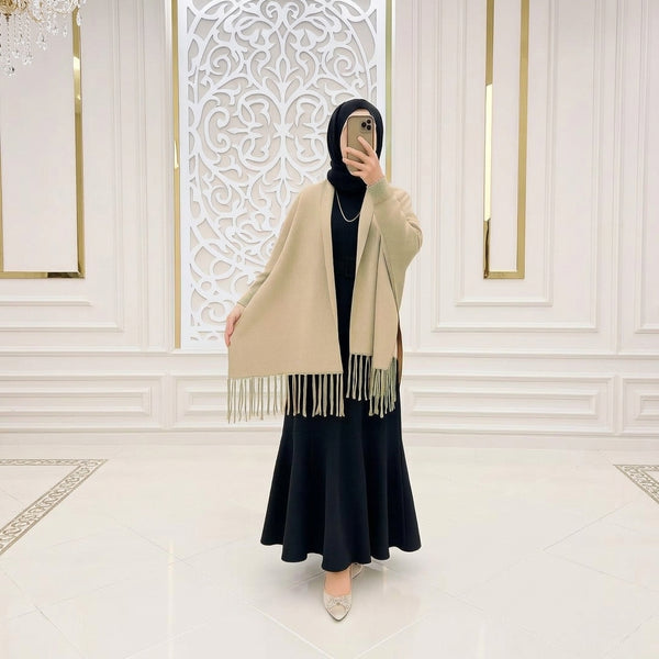 Women's Fleece Plain Cape Shawl