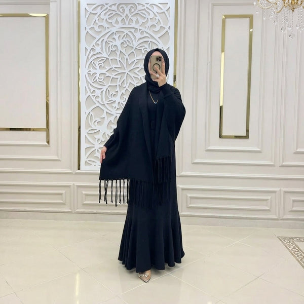 Women's Fleece Plain Cape Shawl