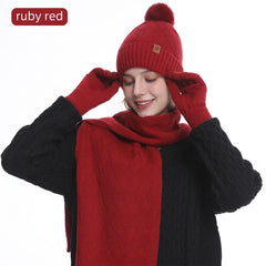 3-Piece Winter Fleece Set For Women / Beanie Cap, Scarf & Gloves / Warm, Soft & Stylish