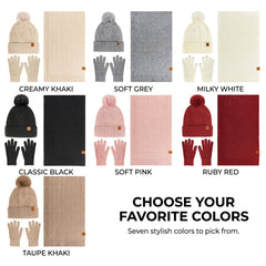 3-Piece Winter Fleece Set For Women / Beanie Cap, Scarf & Gloves / Warm, Soft & Stylish