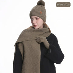 3-Piece Winter Fleece Set For Women / Beanie Cap, Scarf & Gloves / Warm, Soft & Stylish