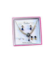 Funky Gold Plated Crystal Necklace Set