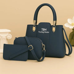 TBM 3-Piece Brown Rexine Handbag Set for Women