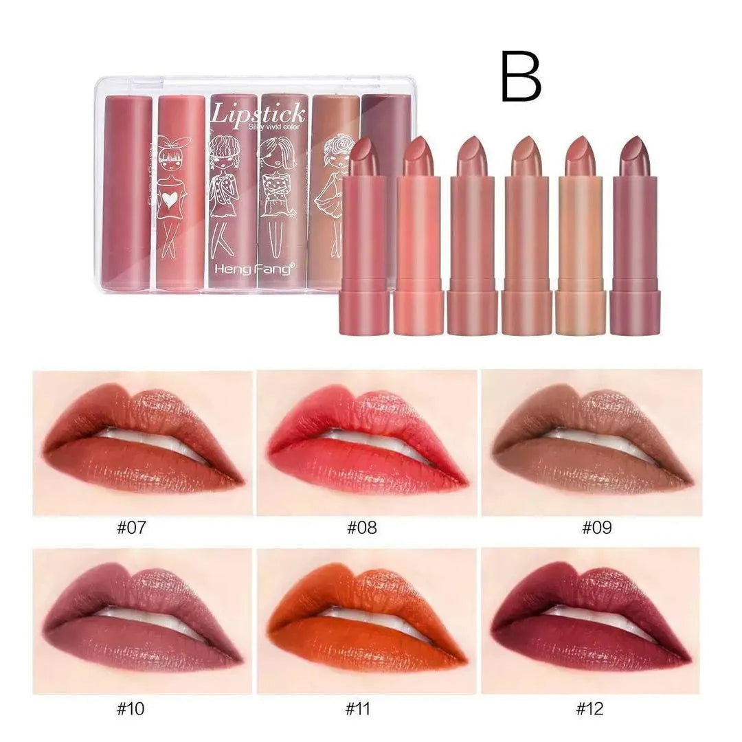 Cool Undertone Lipstick Set 6 Pcs Long Lasting