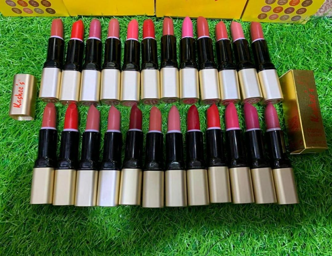 Matte Lipstick Gold Tube Long Lasting Bold Red