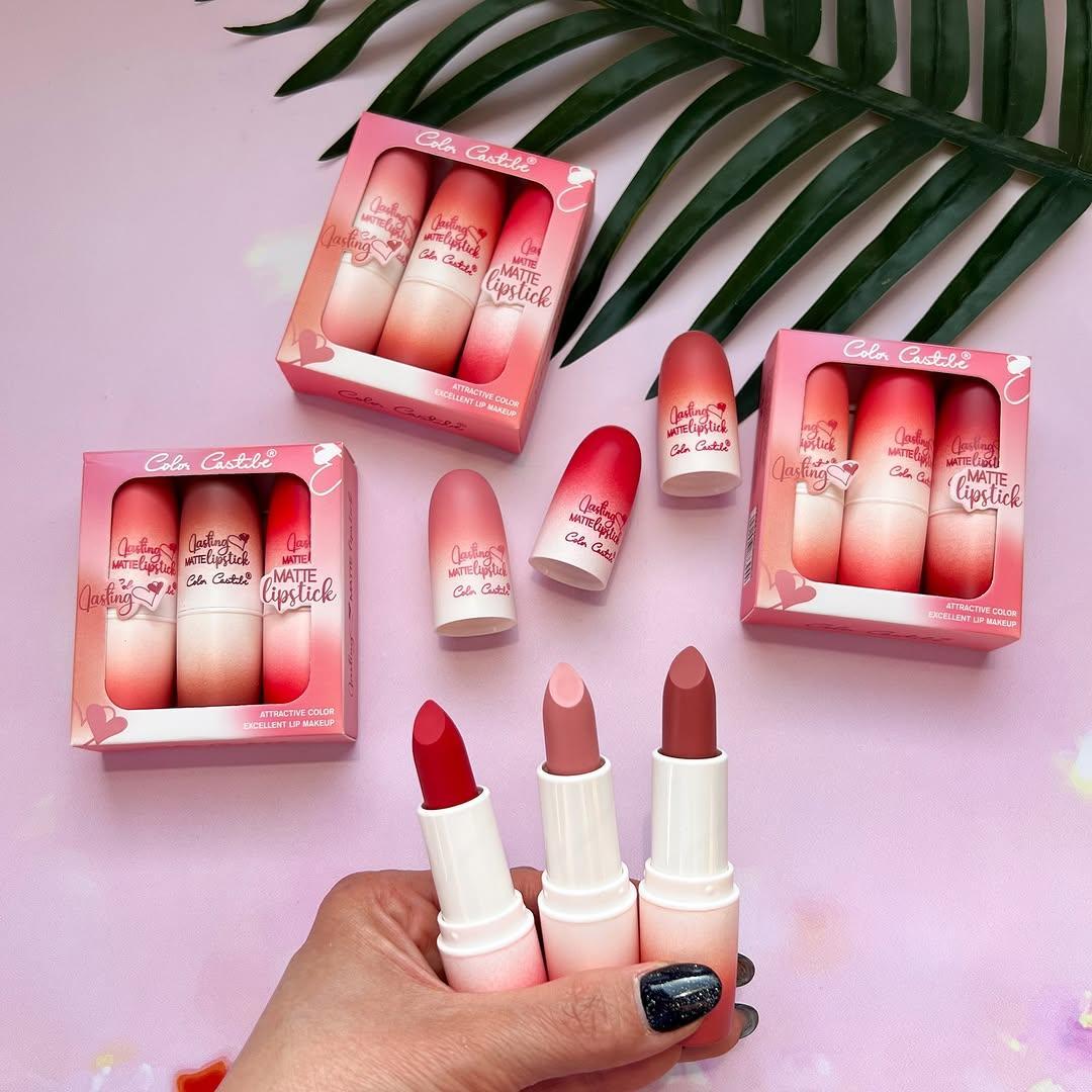 Matte Lipstick Set 3 Shades Long Lasting Eid Party Wear