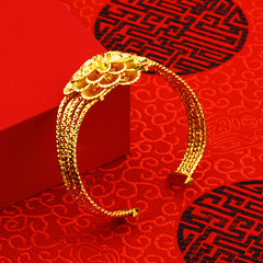 Gold Plated Petal Bracelet for Women Wedding Party Wear