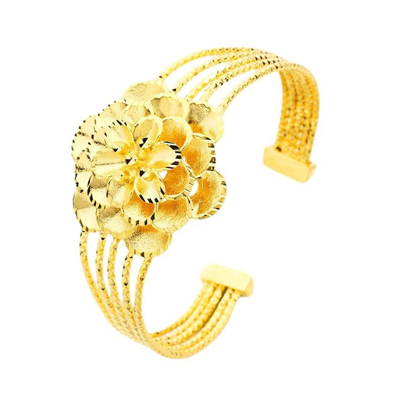 Gold Plated Petal Bracelet for Women Wedding Party Wear