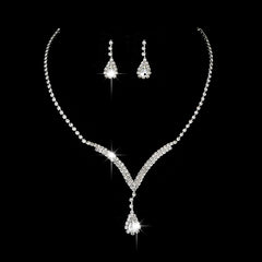 Diamond Water Drop Necklace & Earrings Set for Pakistani Women