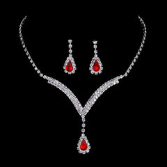 Diamond Water Drop Necklace & Earrings Set for Pakistani Women