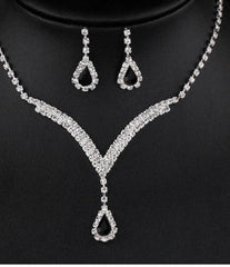 Diamond Water Drop Necklace & Earrings Set for Pakistani Women